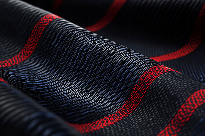 Dunkler technischer Textilstoff aus Recycling-Granulat